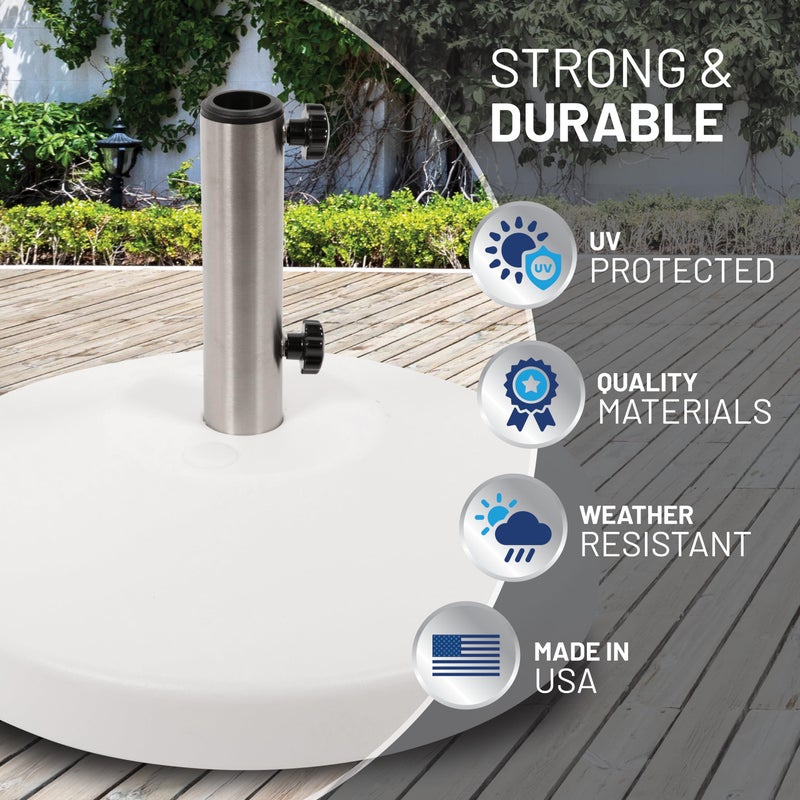 US Weight Fillable Free Standing Umbrella Base, Empty, White - Image 5